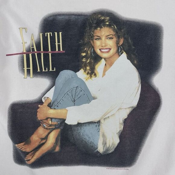 VTG Faith Hill Take Me As I Am Tour T Shirt Brockum 90s Single Stitch Size XL - Picture 3 of 11